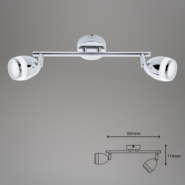 BRI 2995-028 LED bodové svítidlo 32,4 cm 2x4W 350lm chrom - BRILONER