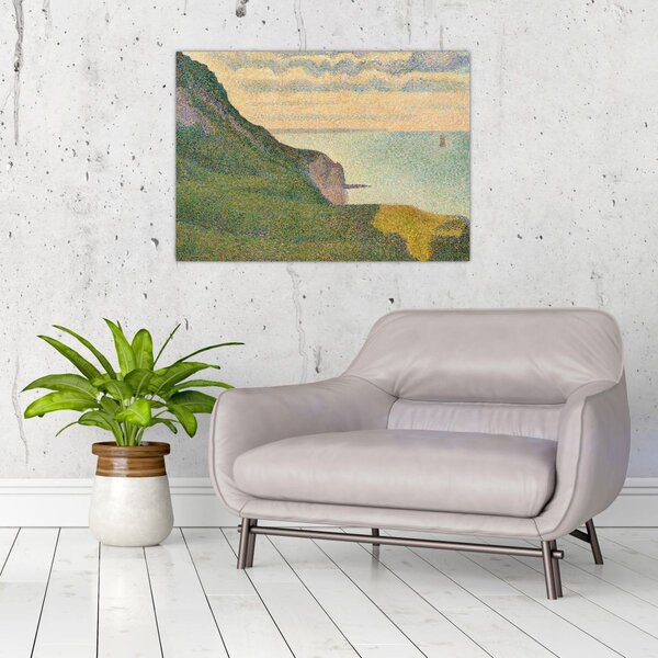 Obraz - Georges Seurat, Seascape at Port-en-Bessin, Normandy, reprodukce (70x50 cm)