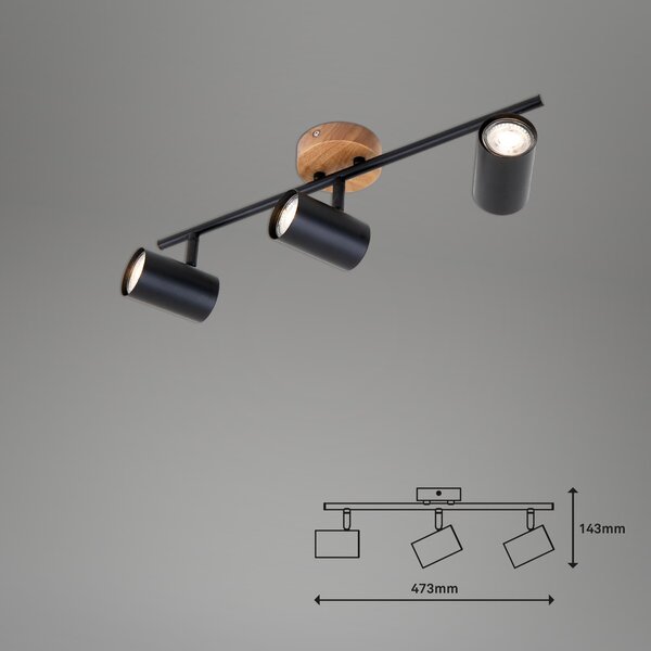 BRI 2920-035 Bodové svítidlo 47,3 cm 3xGU10 max. 35W černá - BRILONER