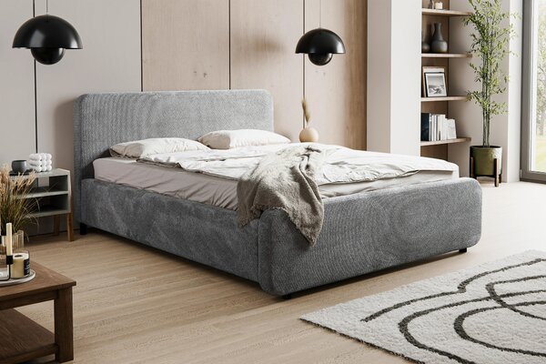 ČALOUNĚNÁ POSTEL, 140/200 cm, šedá MID.YOU - Postele s úložným prostorem, Online Only