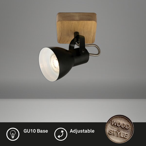 BRILO 2902-015 Bodové svítidlo 13,5 cm 1xGU10 35W černá - BRILO
