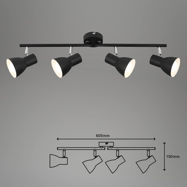 BRI 2860-045 Bodové svítidlo 60,5 cm 4x E14 25W černá - BRILONER