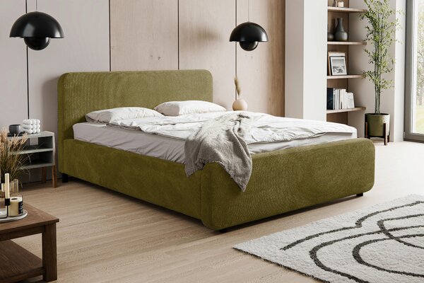 ČALOUNĚNÁ POSTEL, 140/200 cm, zelená MID.YOU - Postele s úložným prostorem, Online Only