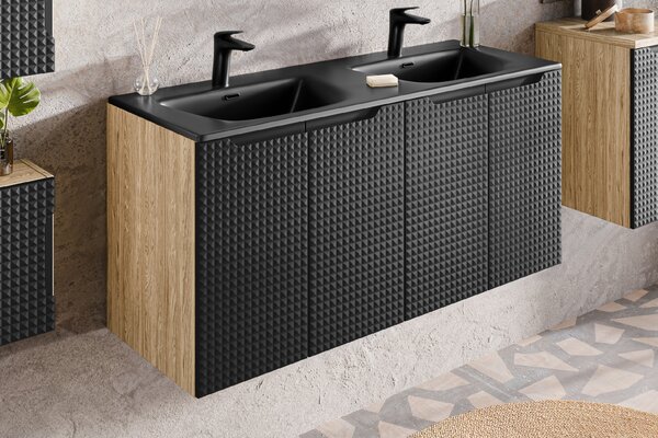 Comad Koupelnová skříňka pod umyvadlo Luxor Black 60 černá/dub olejovaný