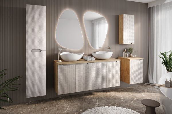 Comad Koupelnová skříňka závěsná horní Luxor Beige 35 béžová/dub olejovaný