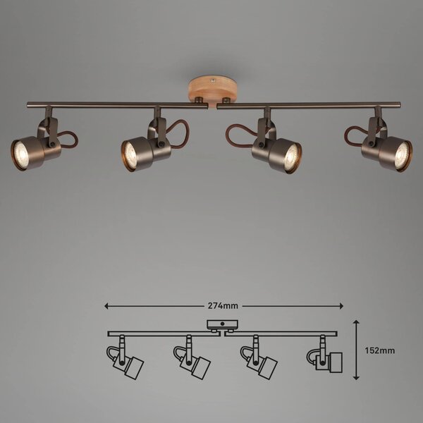 BRILO 2872-045 Bodové svítidlo 68,4 cm 4xGU10 20W 1840lm antická šedá - BRILO