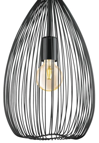 Závěsné svítidlo CLEVEDON černý kov, průměr 24 cm