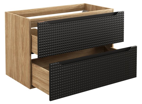 Comad Koupelnová skříňka pod umyvadlo Luxor Black 90 černá/dub olejovaný