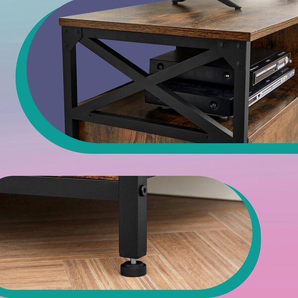 KOMODA POD TELEVIZI, černá, tmavě hnědá, 147/50/40 cm MID.YOU - Online Only TV příslušenství, Online Only