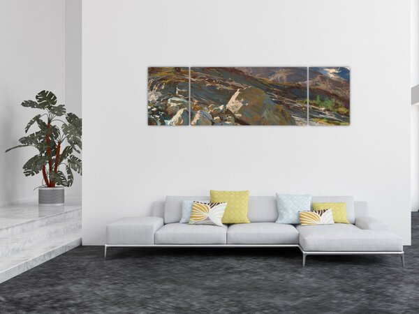 Obraz - John Singer Sargent, Simplon Pass, reprodukce (170x50 cm)
