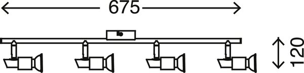BRI 2907-042 Bodové svítidlo 67,5 cm 4xGU10 12W 1120lm matný nikl - BRILONER