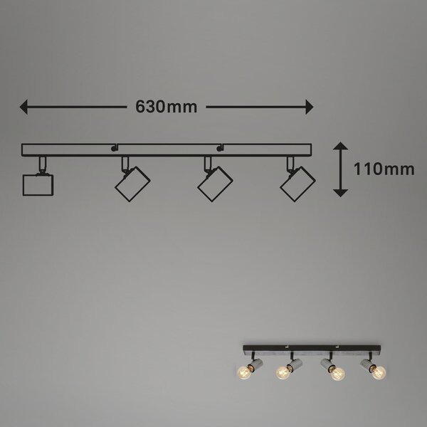 BRI 2222-044 Bodové svítidlo 63 cm 4x E27 max. 60W antická stříbrná - BRILONER