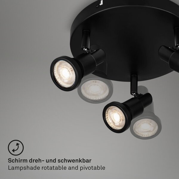 BRI 2992-035R LED bodové svítidlo pr. 21 cm 3xGU10 4,8W 400lm černá - BRILONER