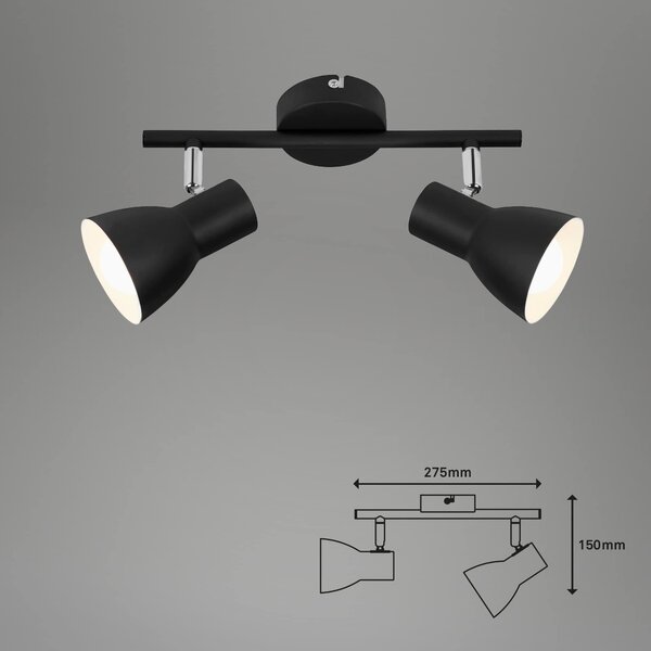 BRI 2860-025 Bodové svítidlo 27,5 cm 2x E14 25W černá - BRILONER