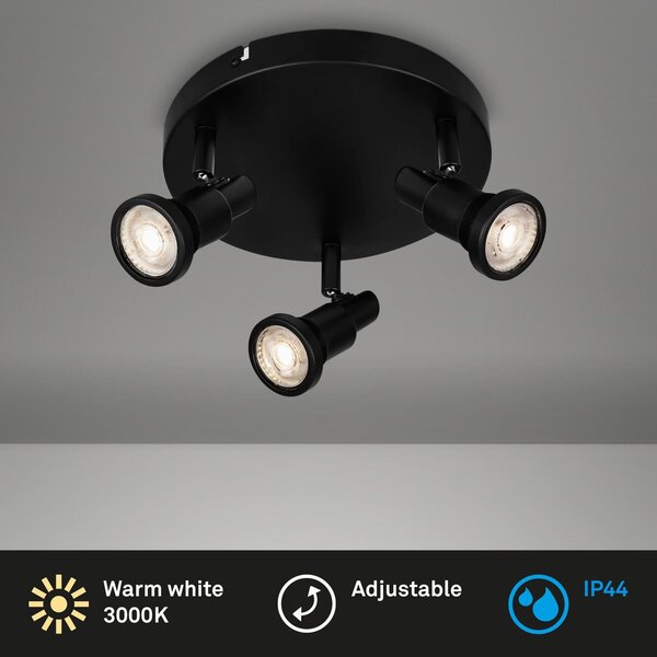 BRI 2992-035R LED bodové svítidlo pr. 21 cm 3xGU10 4,8W 400lm černá - BRILONER