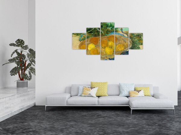 Obraz - Vincent van Gogh, Still Life of Oranges and Lemons with Blue Gloves, reprodukce (125x70 cm)