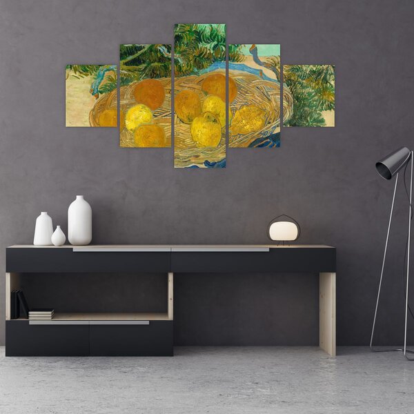 Obraz - Vincent van Gogh, Still Life of Oranges and Lemons with Blue Gloves, reprodukce (125x70 cm)