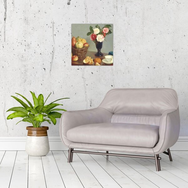 Obraz - Henri Fantin-Latour, Still Life, reprodukce (30x30 cm)