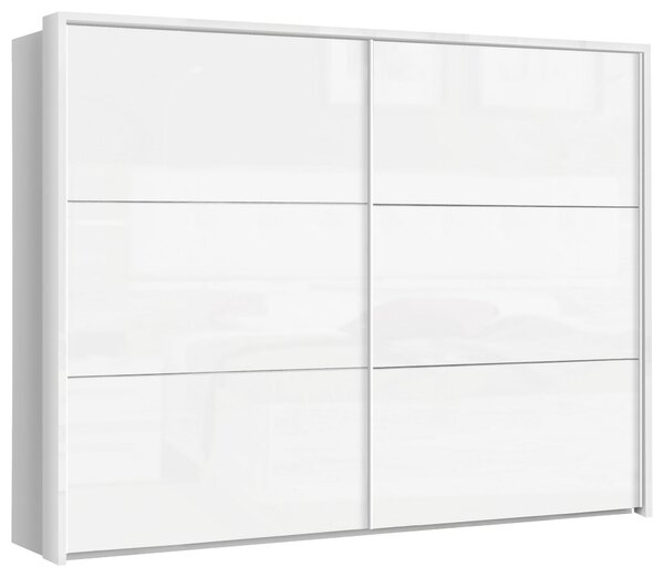 SKŘÍŇ S POSUVNÝMI DVEŘMI, bílá, vysoce lesklá bílá, 269,9/209,7/61,2 cm home24 - Šatní skříně