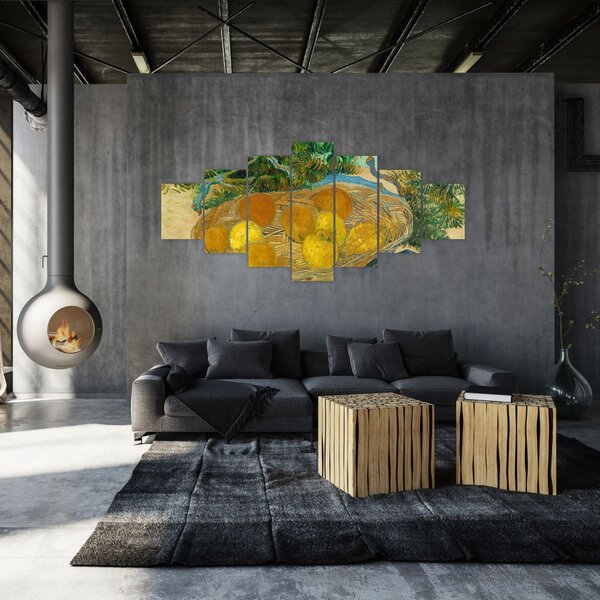 Obraz - Vincent van Gogh, Still Life of Oranges and Lemons with Blue Gloves, reprodukce (210x100 cm)