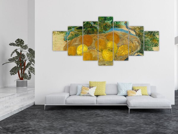Obraz - Vincent van Gogh, Still Life of Oranges and Lemons with Blue Gloves, reprodukce (210x100 cm)