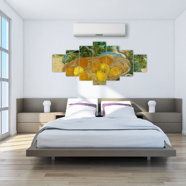 Obraz - Vincent van Gogh, Still Life of Oranges and Lemons with Blue Gloves, reprodukce (210x100 cm)