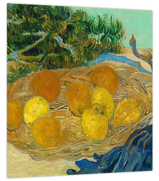 Obraz - Vincent van Gogh, Still Life of Oranges and Lemons with Blue Gloves, reprodukce (30x30 cm)