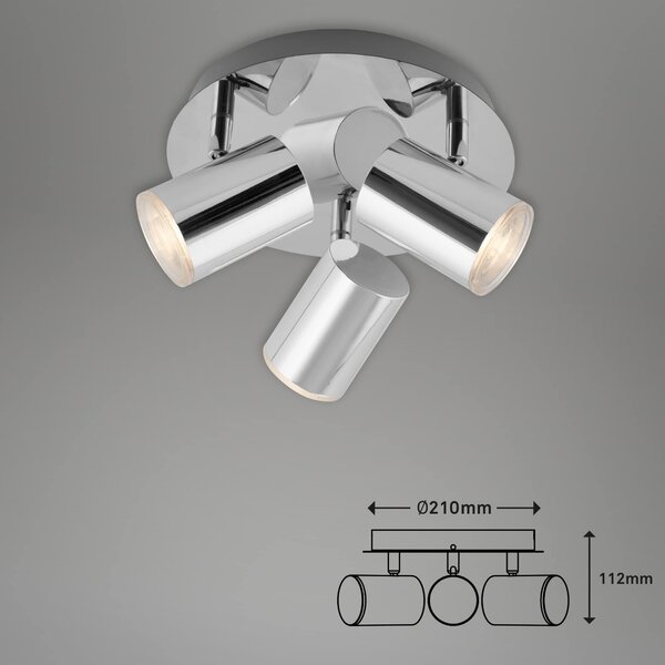 BRI 2731-038 LED bodové svítidlo pr. 21 cm 3xGU10 max. 5W chrom - BRILONER
