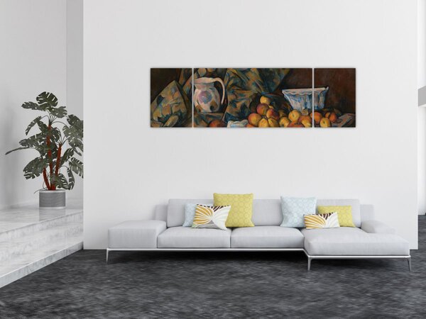Obraz - Paul Cézanne, Still Life with Apples and Peaches, reprodukce (170x50 cm)