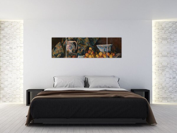 Obraz - Paul Cézanne, Still Life with Apples and Peaches, reprodukce (170x50 cm)