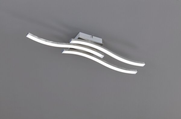 Stropní LED svítidlo ROUTE 2 matný nikl, šířka 56 cm