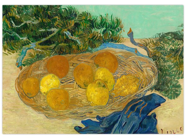 Obraz - Vincent van Gogh, Still Life of Oranges and Lemons with Blue Gloves, reprodukce (70x50 cm)