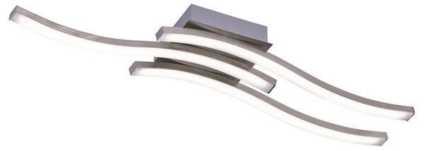 Stropní LED svítidlo ROUTE 2 matný nikl, šířka 56 cm