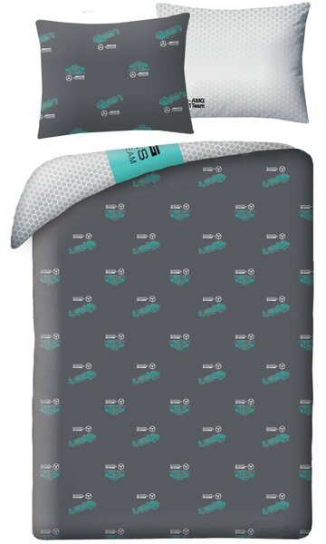 Ložní povlečení Mercedes-AMG Petronas Formula One Team - 100% bavlna - 70 x 90 cm + 140 x 200 cm