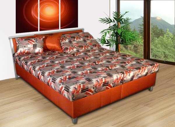 Čalouněná postel s úložným prostorem Sabina Barva: skořicová