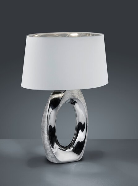 Stolní lampa TABA 2 stříbrná/bílá