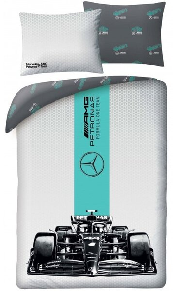 Ložní povlečení Mercedes-AMG Petronas Formula One Team - 100% bavlna - 70 x 90 cm + 140 x 200 cm