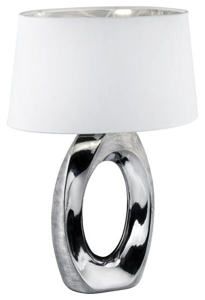 Stolní lampa TABA 2 stříbrná/bílá