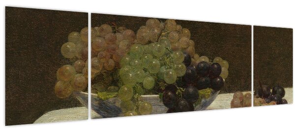 Obraz - Henri Fantin-Latour, Still Life with Grapes and a Carnation, reprodukce (170x50 cm)