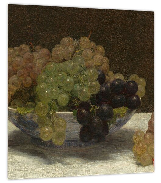 Obraz - Henri Fantin-Latour, Still Life with Grapes and a Carnation, reprodukce (30x30 cm)