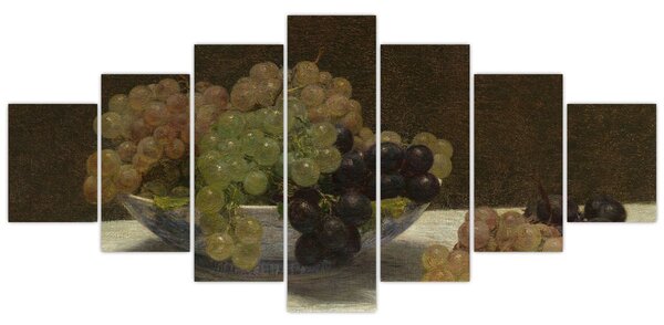Obraz - Henri Fantin-Latour, Still Life with Grapes and a Carnation, reprodukce (210x100 cm)
