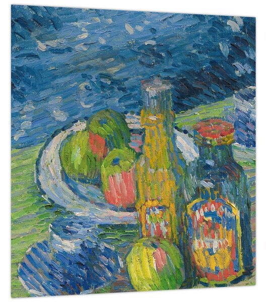 Obraz - Alexej von Jawlensky, Still Life with Bottles and Fruit, reprodukce (30x30 cm)