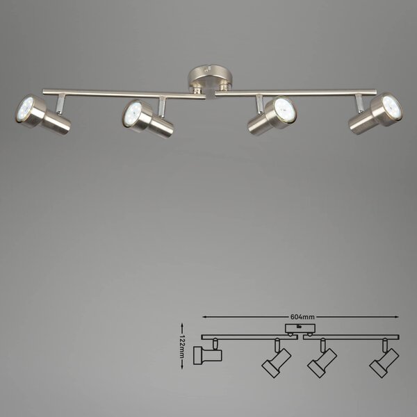 BRI 2843-042 Bodové svítidlo 60,4 cm 4xGU10 12W 1000lm matný nikl - BRILONER