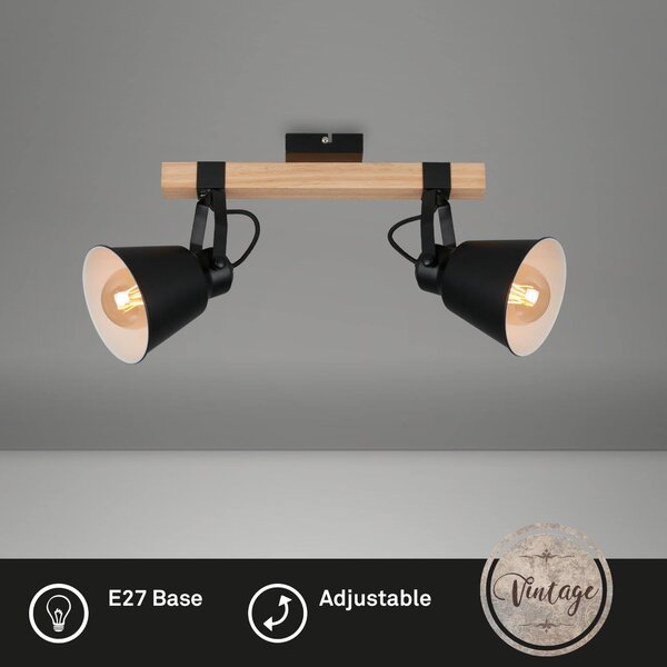 BRILO 2406-025 Bodové svítidlo 40 cm 2x E27 40W černá - BRILO