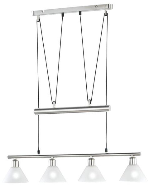 Závěsné svítidlo JOJO matný nikl/opálové sklo, šířka 80 cm