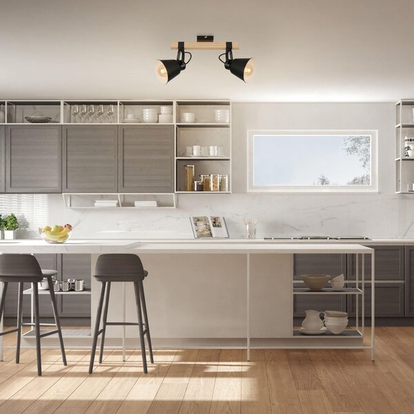 BRILO 2406-025 Bodové svítidlo 40 cm 2x E27 40W černá - BRILO