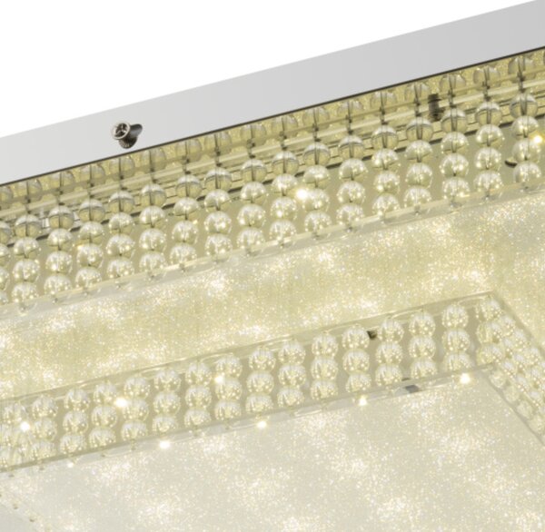 Stropní LED svítidlo CAKE 1 chrom/akryl, šířka 38 cm