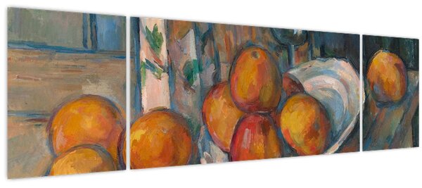 Obraz - Paul Cézanne, Still Life with Milk Jug and Fruit, reprodukce (170x50 cm)