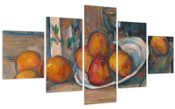 Obraz - Paul Cézanne, Still Life with Milk Jug and Fruit, reprodukce (125x70 cm)