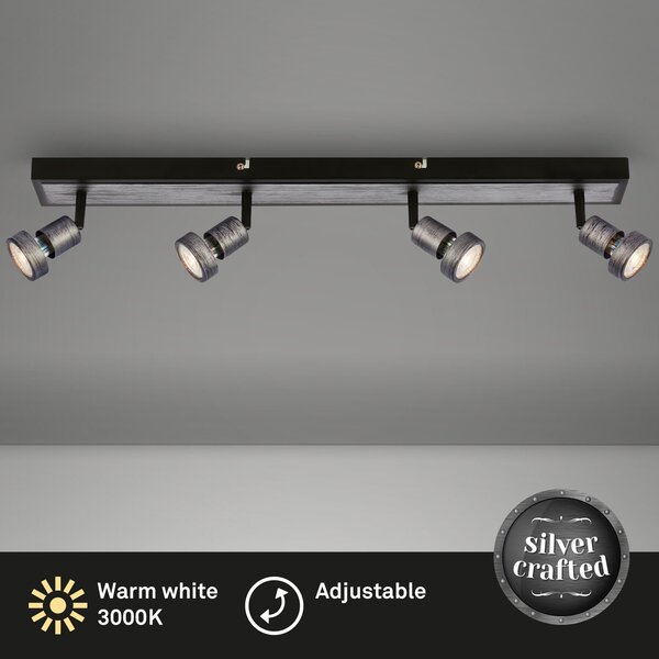 BRI 2927-044 LED bodové svítidlo, 64 cm, 4x GU10, 4,9 W, 460 lm, antická stříbrná - BRILONER